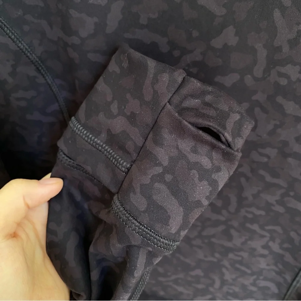 NWOT CRZ Yoga Light Fleece Brushed Full Zip Hoodie Olive leopard grain M - Picture 4 of 6